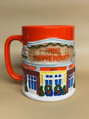 Home Depot Mr Christmas 2013 Mug Coffee Tea Hardware Store Orange Holiday Decor
